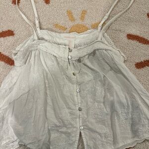 Shabby Chic Cream Embroidered Blouse